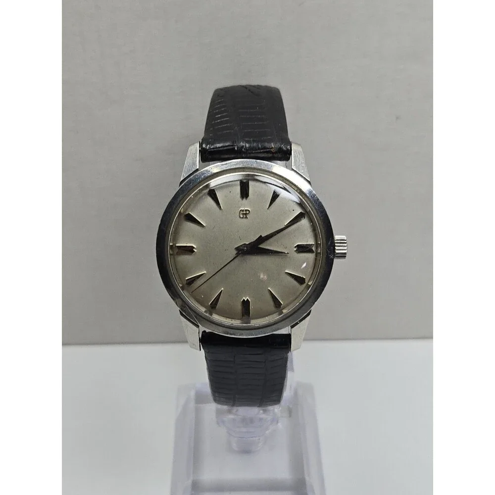 Vintage Girard Perregaux Mens Swiss Manual Wind Stainless Steel Dress Watch Runs